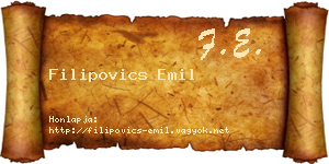 Filipovics Emil névjegykártya